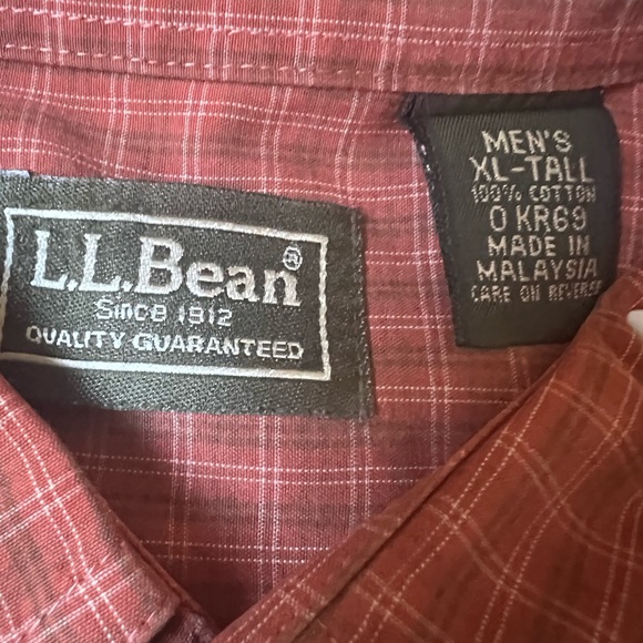 LL Bean Men's Button Down Shirt Plaid Size XL-Tall Pre-Owned Good Condition - Picture 3 of 3